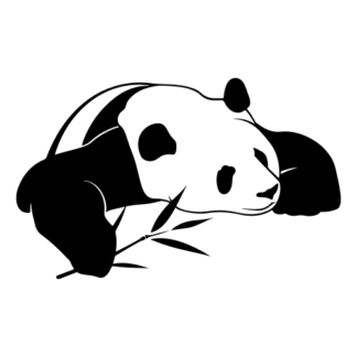 Panda And His Bamboo Decal (Black)